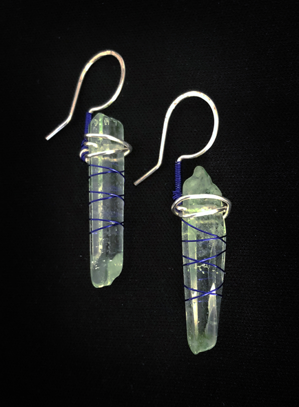 Wire Wrapped crystal Quartz Earrings