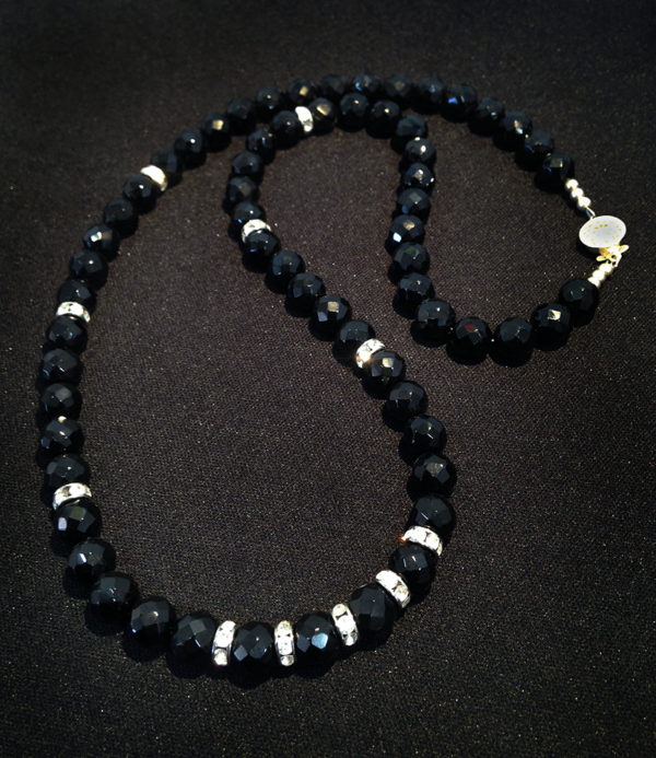 Faceted onyx & Gold Filled Necklace