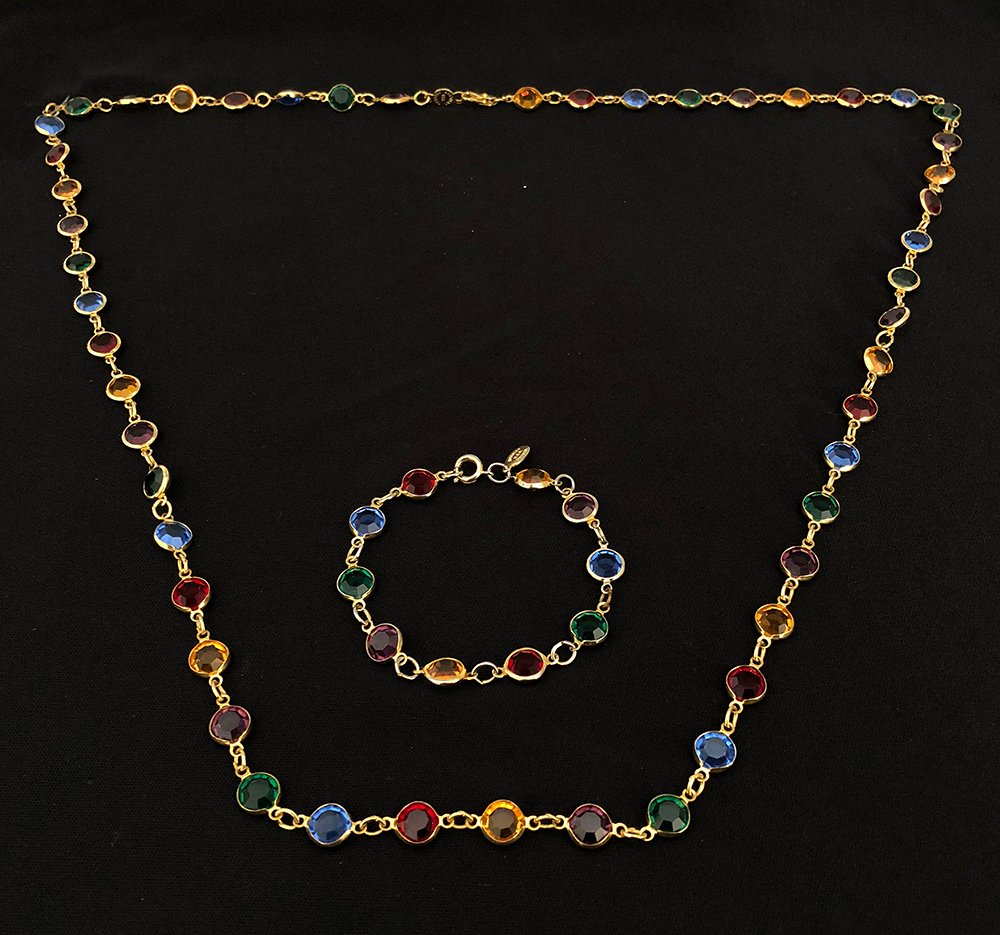 Austrian Crystal Necklace and Bracelet Set by Teresa Butler